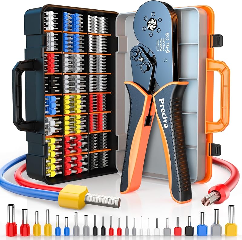 Kit crimpador trinquete AWG 28-5 con 1275 conectores