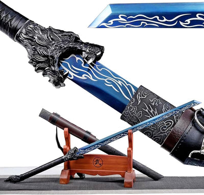Espada lobo acero carbono Tang Dao cinturón