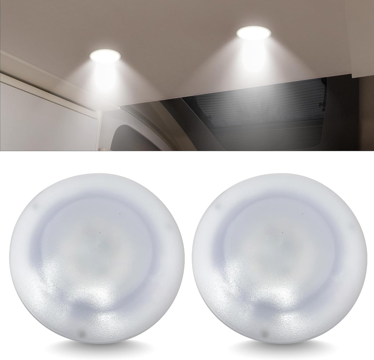 Lámpara LED empotrar techo gabinete 4.4" set 2 blanco