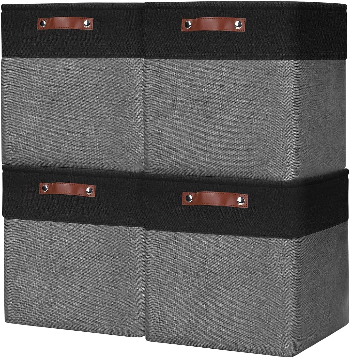 4 Cestas Plegables Tela 13x13" para Organizar Hogar