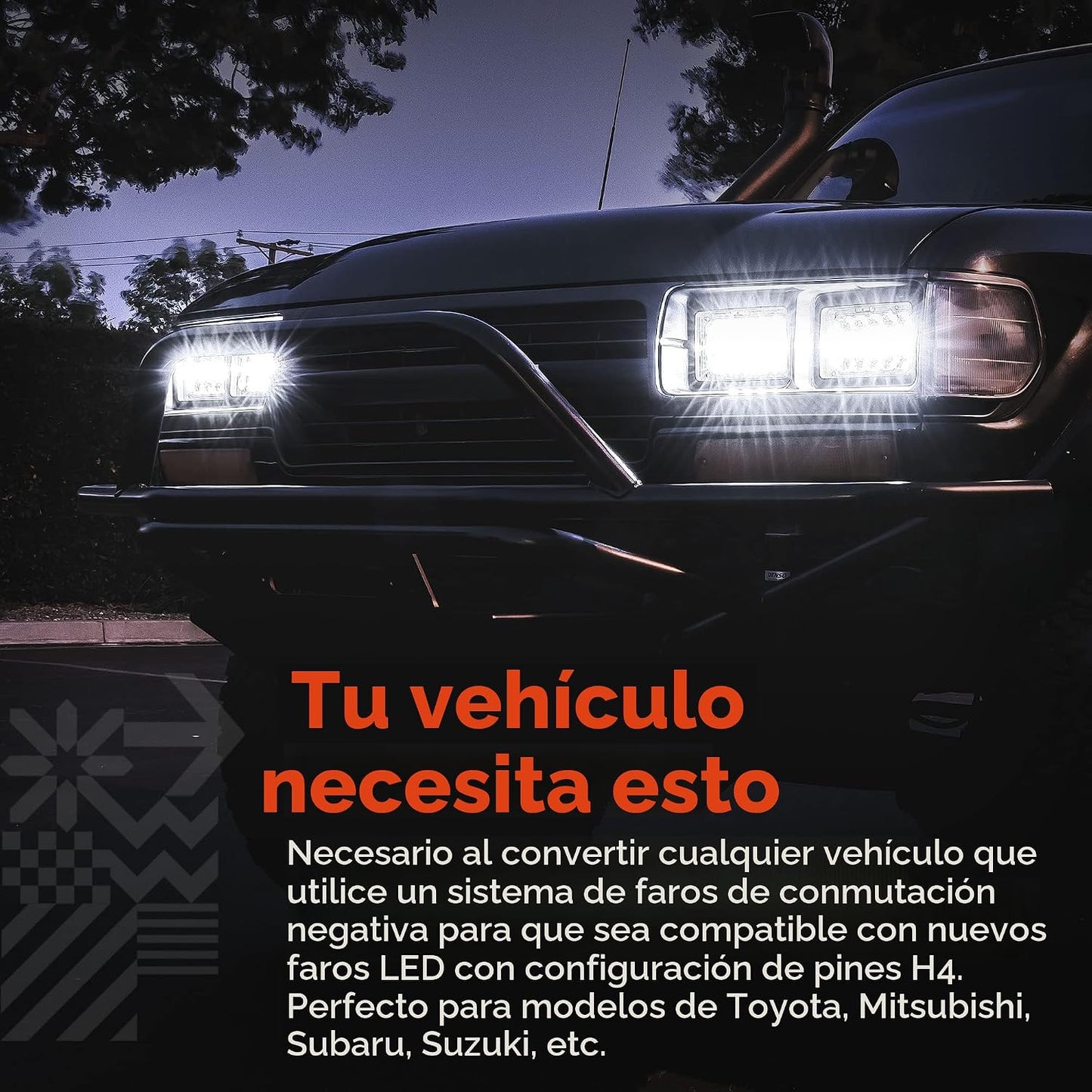 Arnés H4 LED faros delanteros universal Subaru Toyota