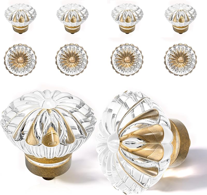 Tiradores cristal transparente vintage pack 8