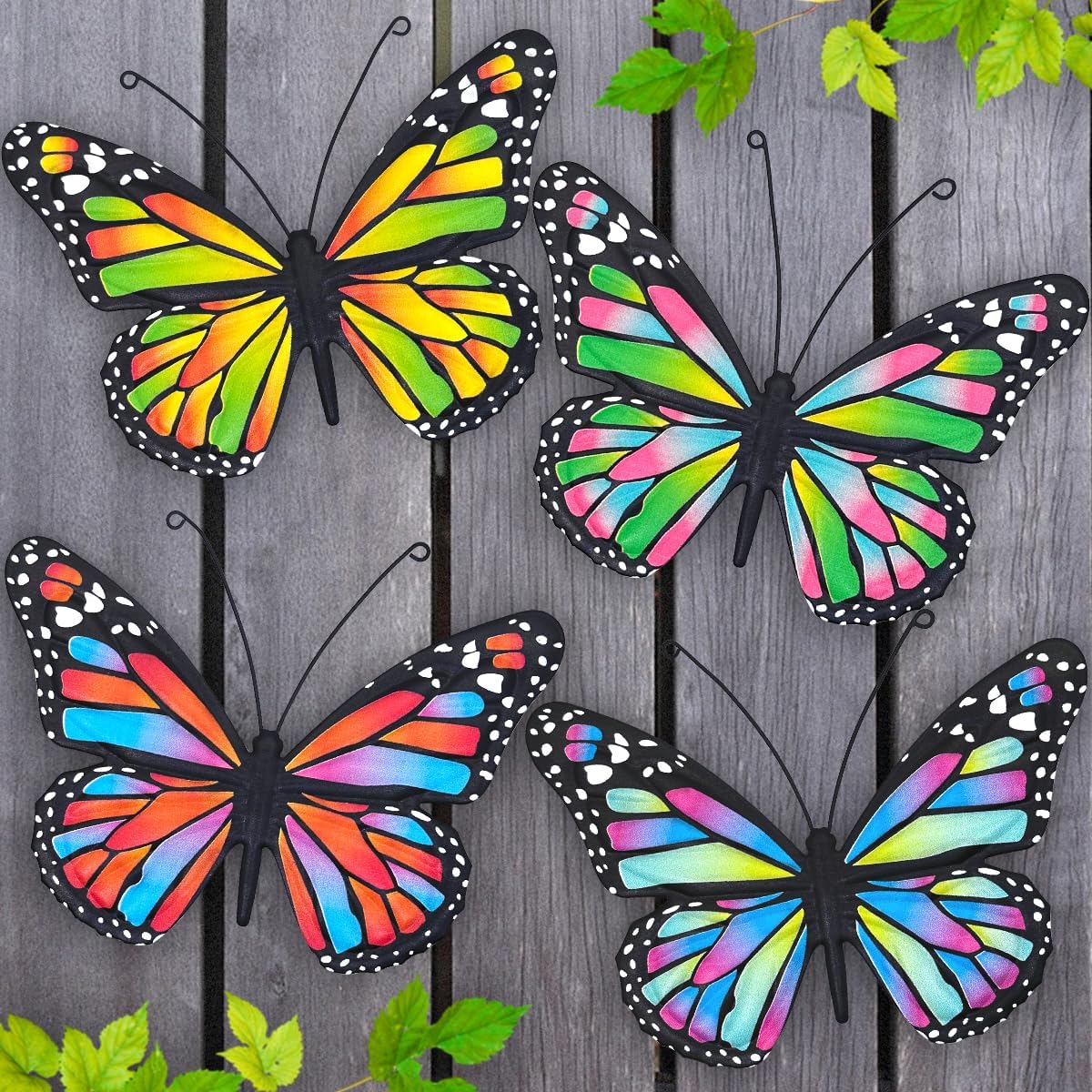 4 Mariposas metal decoración paredes