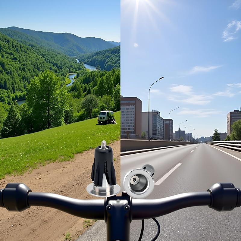 2 Tapones Manillar Bicicleta Plateados para Extremo de Agarre