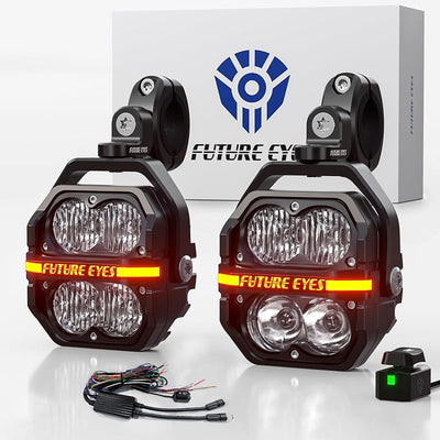 Luces LED motocicleta 120W haz alto y bajo antiniebla ámbar