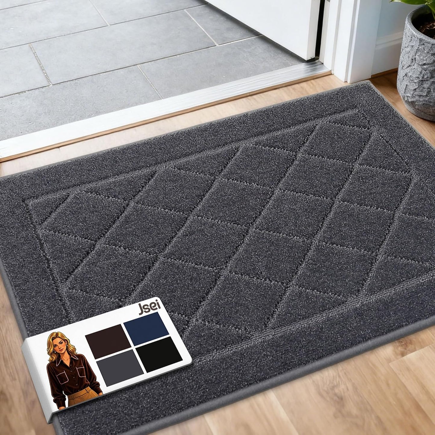 Alfombra puerta 24x36 pulg antiderrap lavable para perros