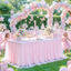 4 Manteles Rosa Tul Elástico Rectangulares 6ft Banquete Boda