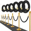 Set 6 cuerdas trenzadas negras 5ft control multitudes