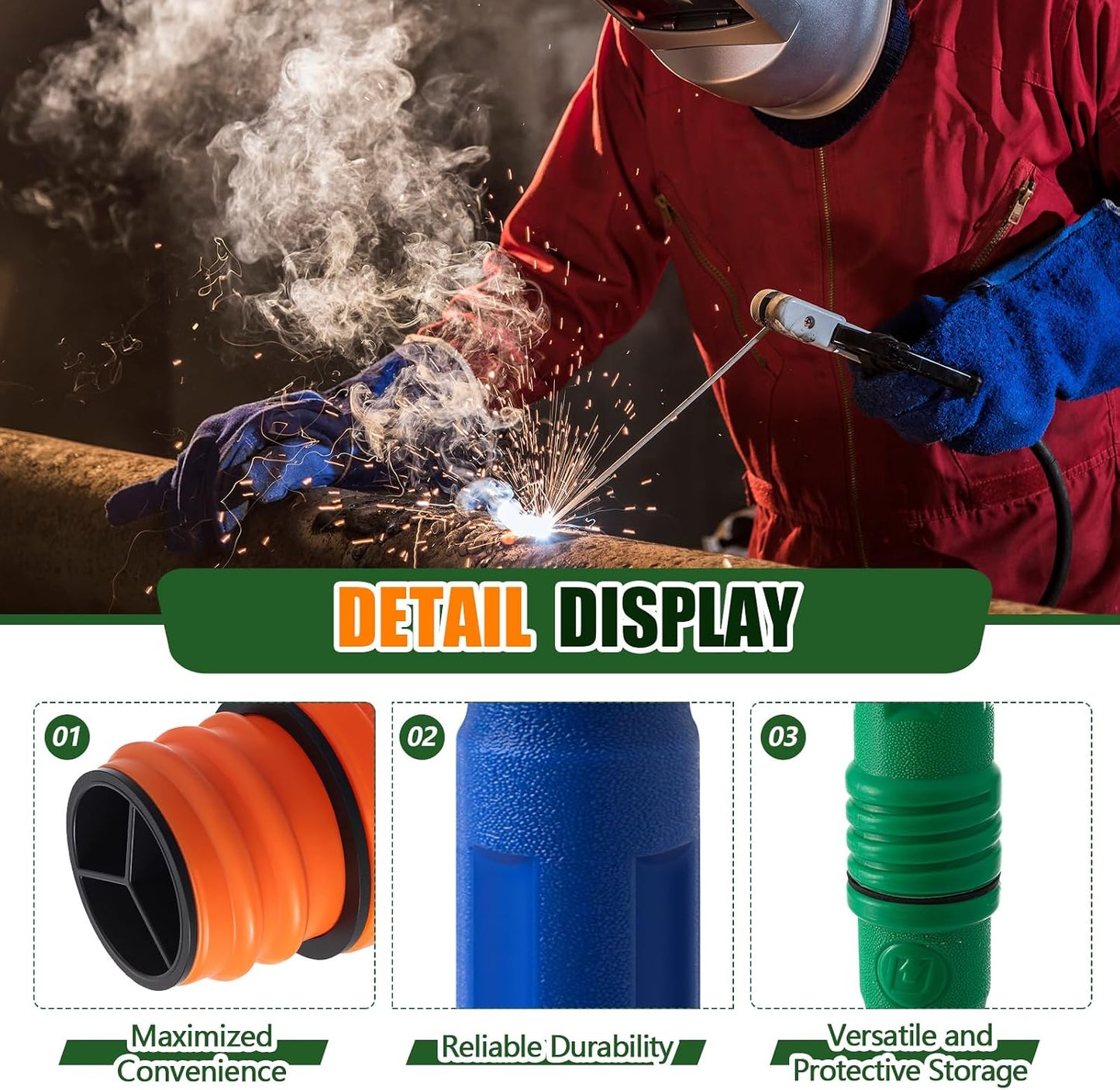 4 Pzas Contenedor Varilla Soldadura 40pulg Resistente Agua