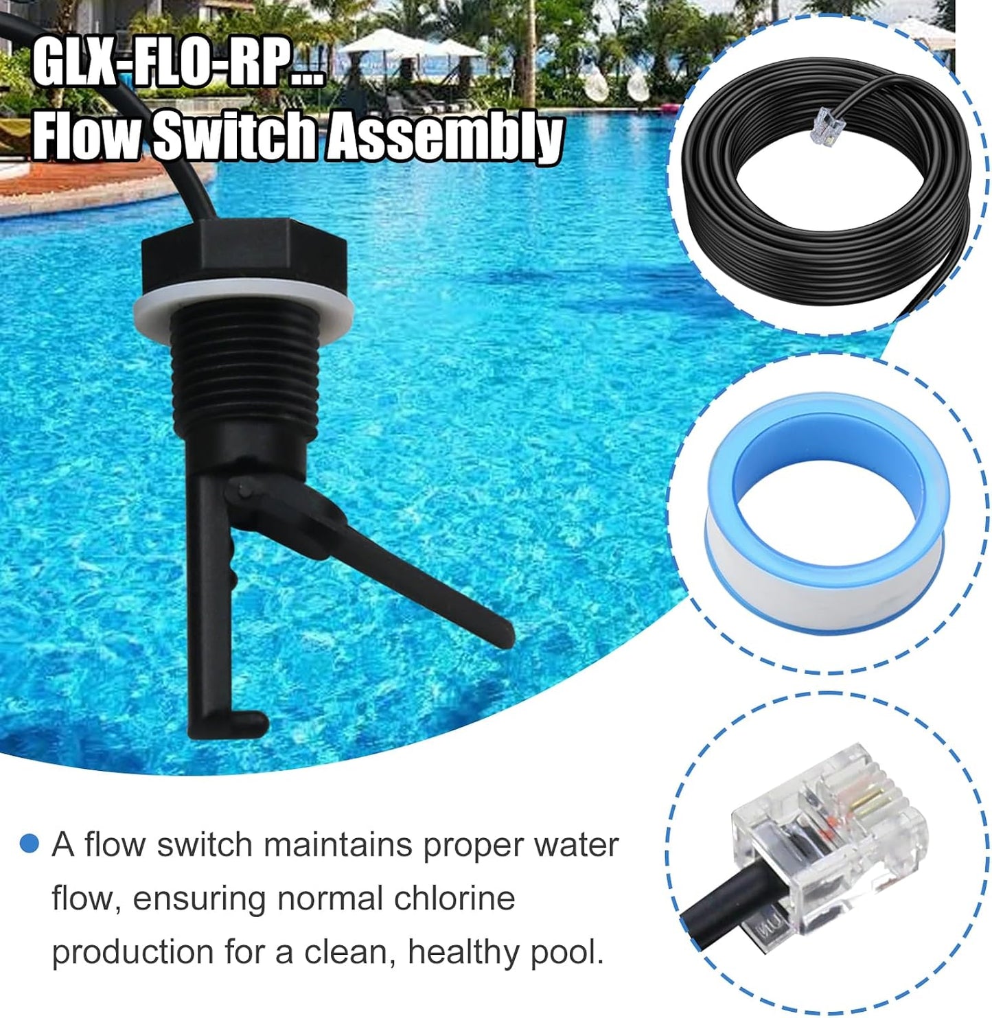 Interruptor flujo GLX-FLO-RP para generadores cloro Hayward