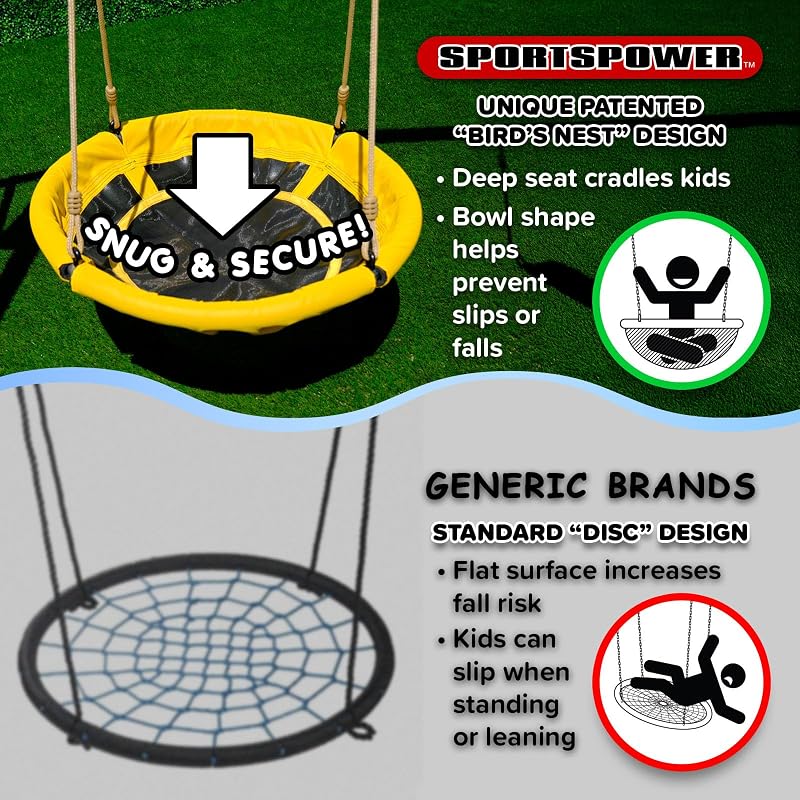 Columpio platillo para niños 45pulg acero resistente 220lb