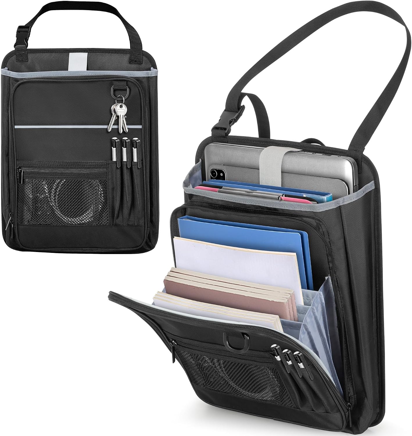 Organiz. asiento delantero con bolsillo archivos 15.6pulg negro