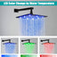 Grifo ducha lluvia 12pulg 6 rociadores LED negro mate
