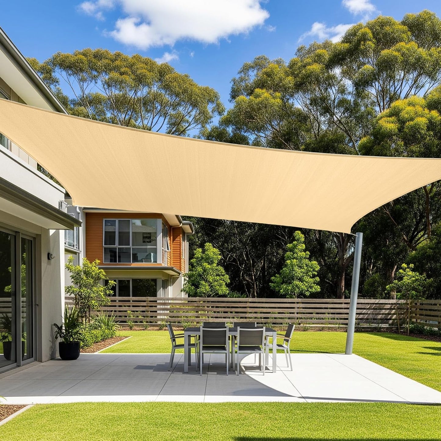 Toldo parasol rectangular 16x20pies color arena para patio