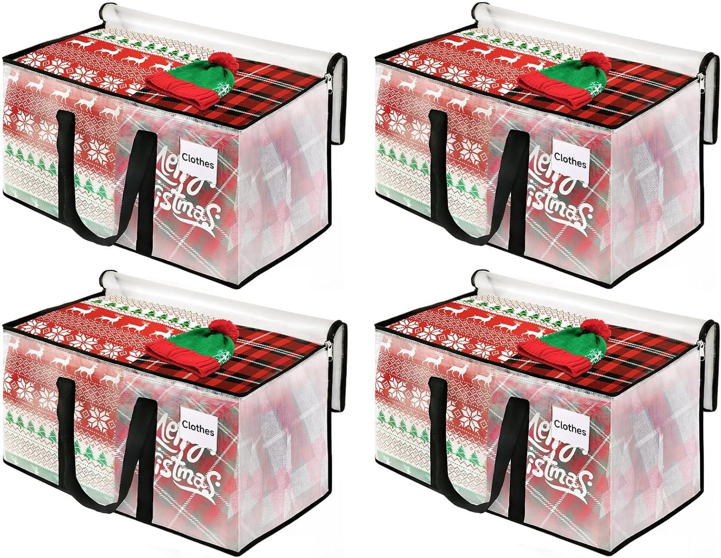 Bolsas mudanza transparentes 4 pzas asas reforzadas