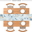 Camino Mesa Azul Claro Diseño Ballena Estrella Mar 72x13pulg