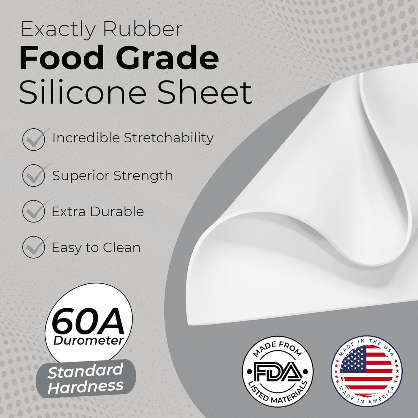 Alfombrilla silicona alimenticia 60A -80 a 450°F