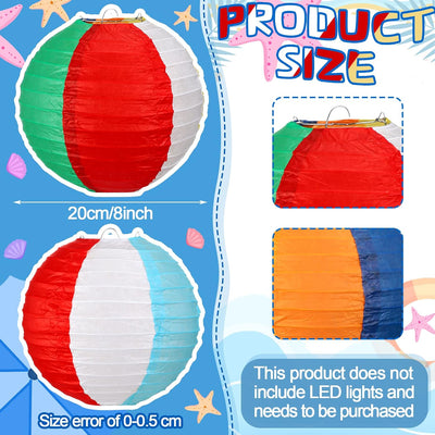 12 Linternas papel bola playa 8pulg decoración fiesta Luau