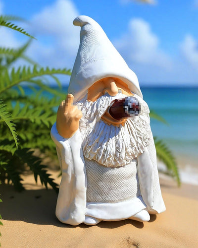 Figura dedo medio jardín estatua gnomo 5.9pulg