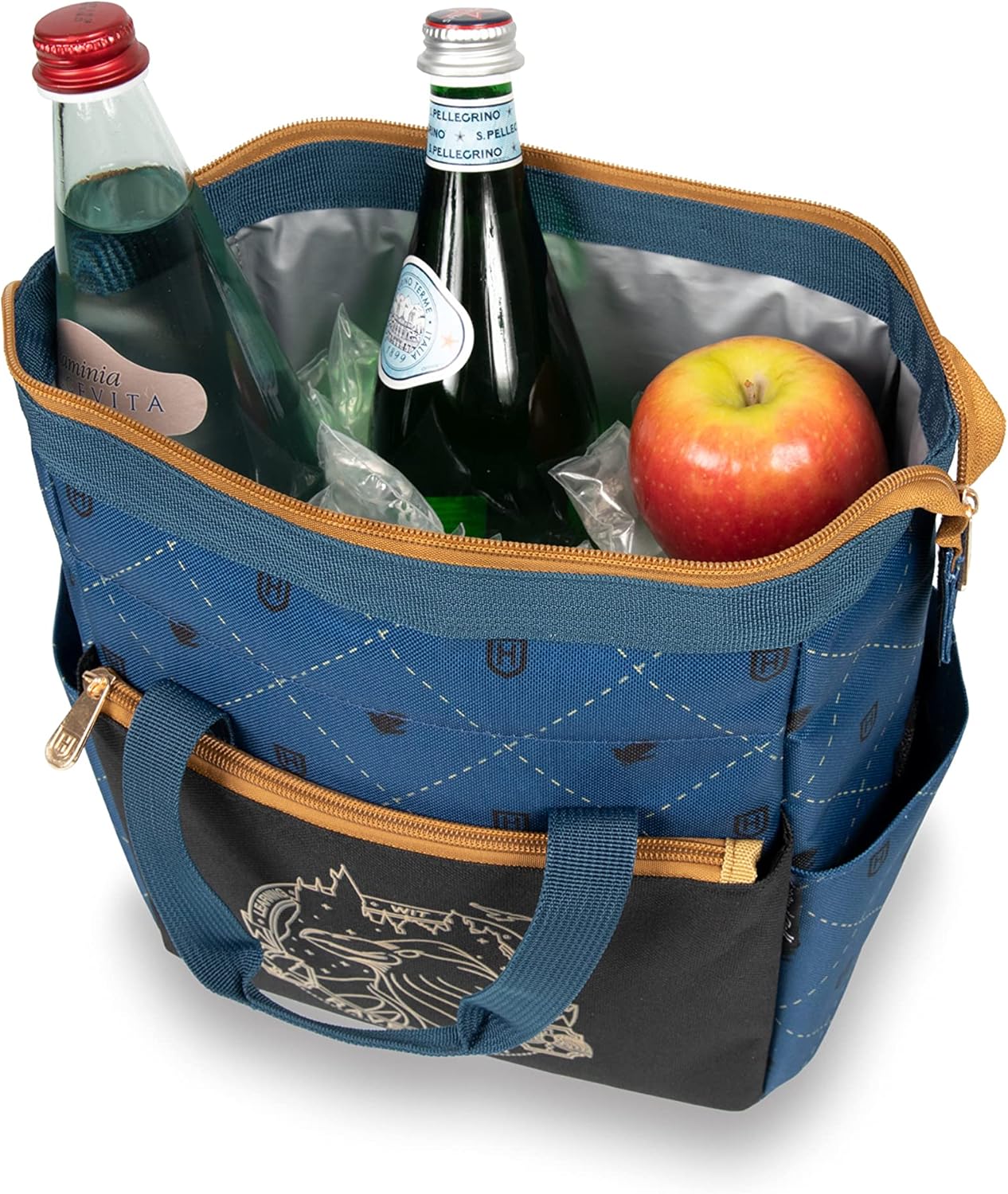 Bolsa almuerzo aislada Ravenclaw 10x6x10.5" negro azul