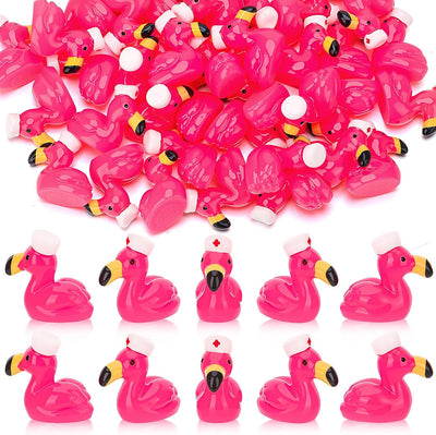 50 Pzas Mini Flamencos Resina para Decoración