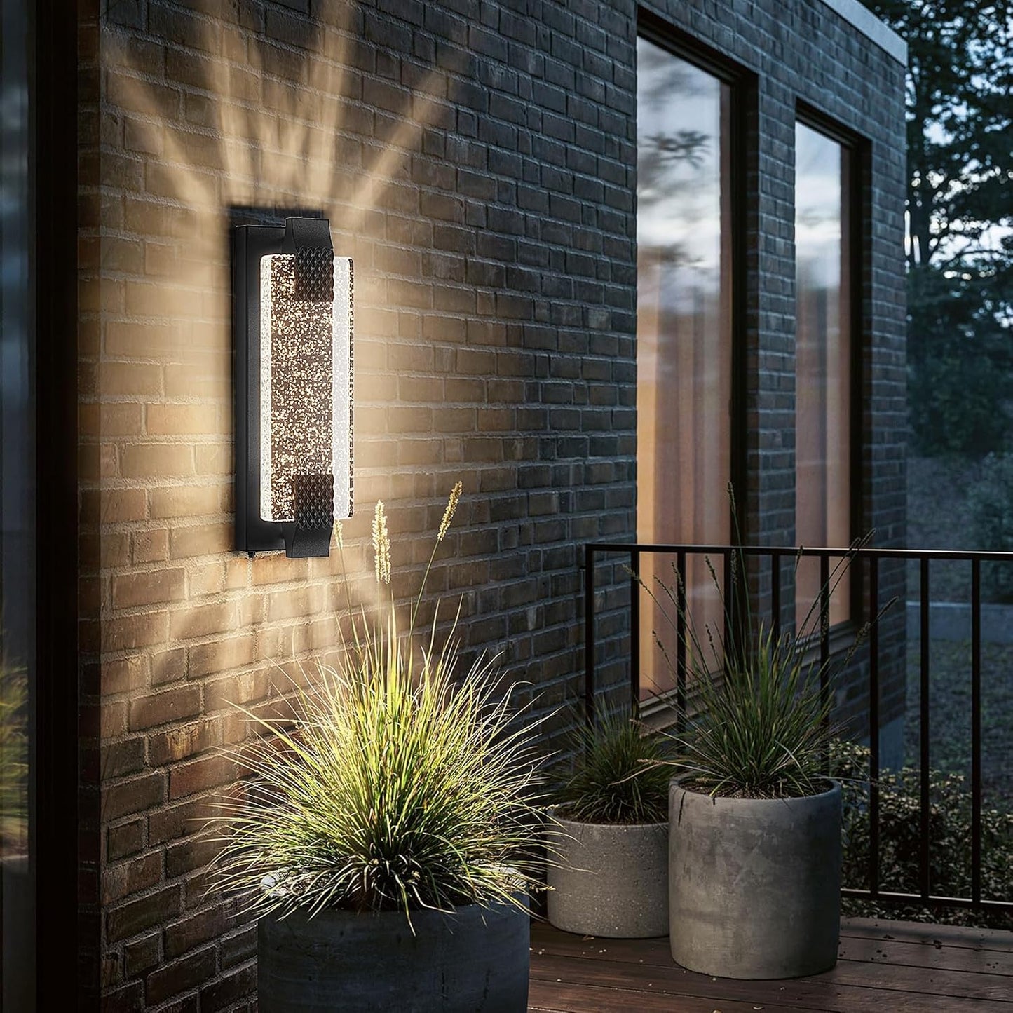 Luz exterior LED 15.7pulg impermeable soporte pared puerta
