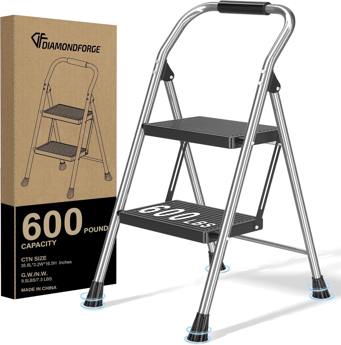 Escalera plegable con pasamanos para hogar cocina 600