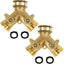 Divisor manguera latón 3/4" adaptador en Y pack 2