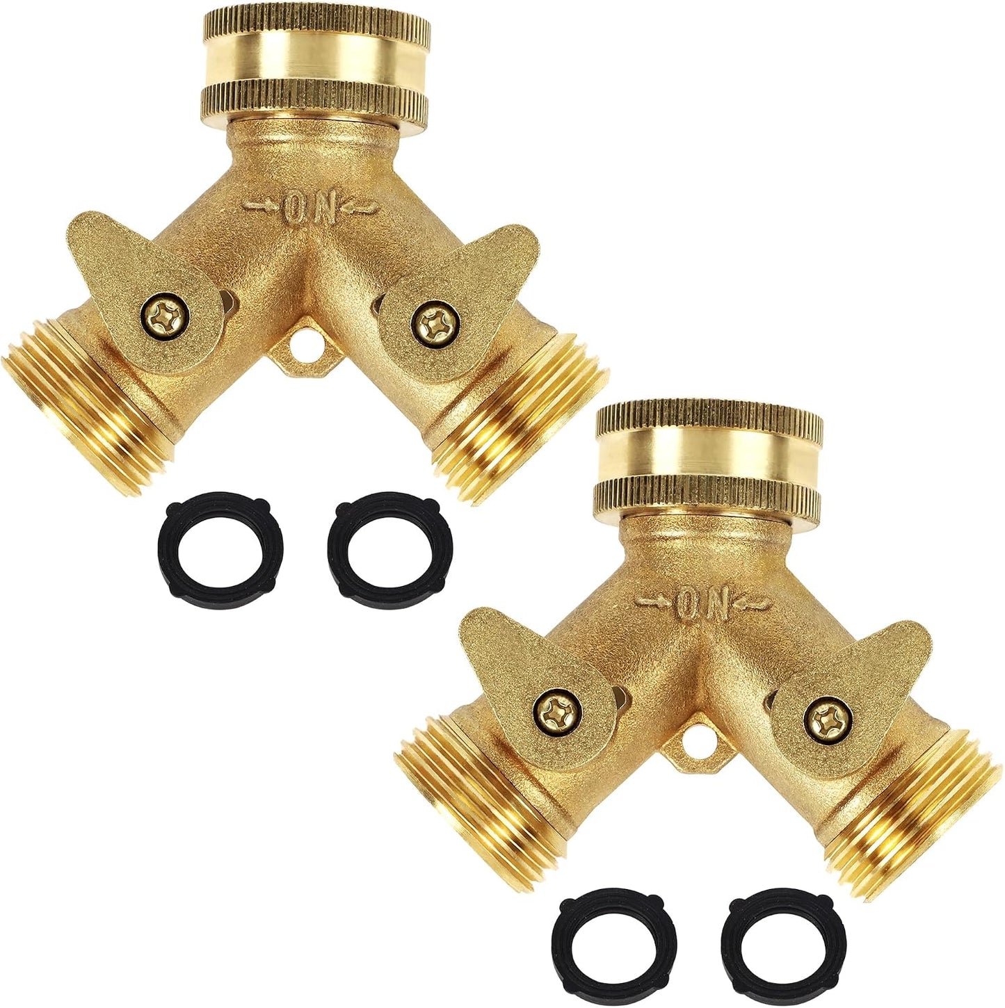 Divisor manguera latón 3/4" adaptador en Y pack 2