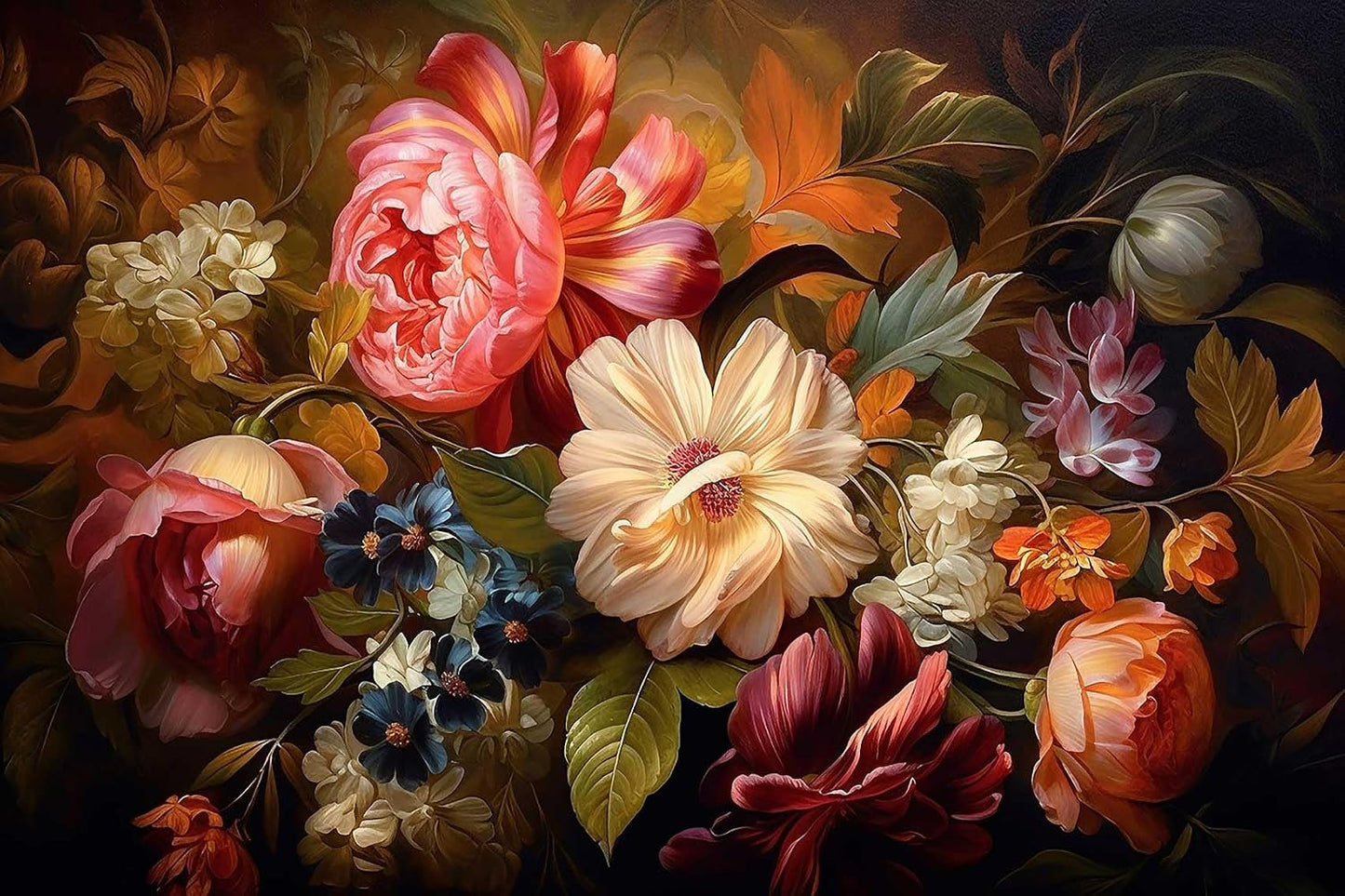 Mural flores acuarela papel tapiz sala dormitorio