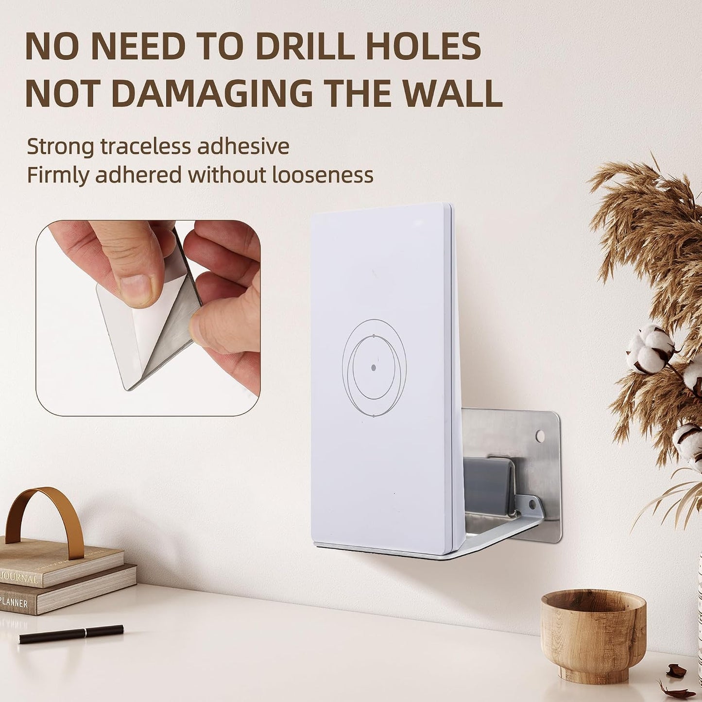 Soporte pared mini enrutador malla sin perforaciones