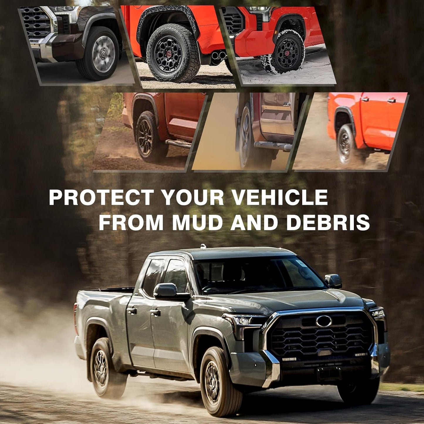 Set 4 aletas barro Toyota Tundra 22-26 proteccion