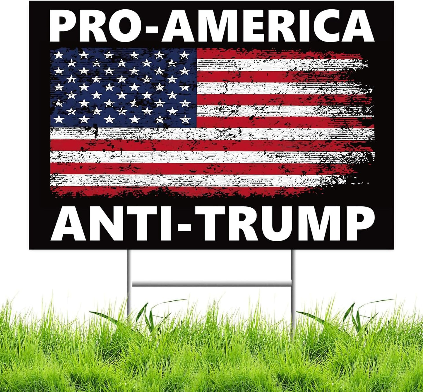 Letrero anti Trump plástico corrugado 18x12" con estaca H
