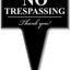 Letrero metal No Trespassing 10x14"