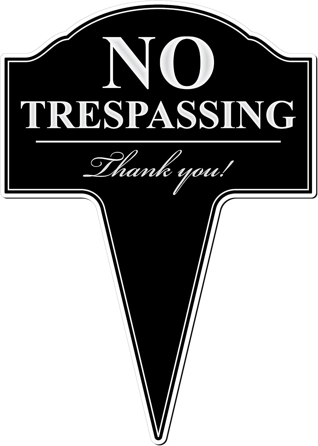 Letrero metal No Trespassing 10x14"