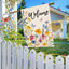 Bandera patio doble cara hojas florales 28x40pulg