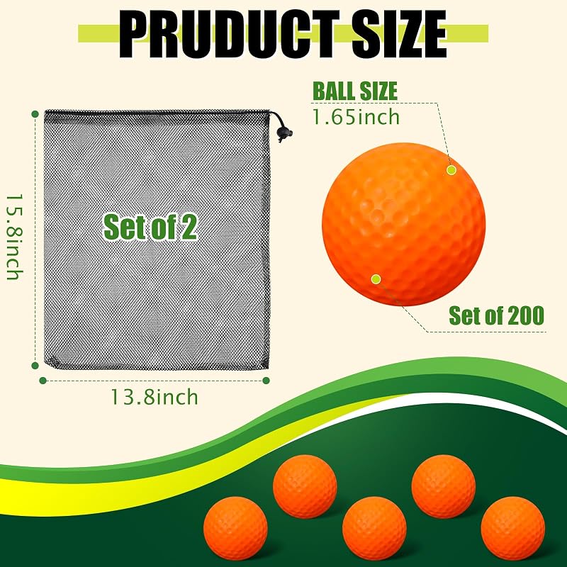 200 Pelotas Espuma Entrenamiento Golf Interior Patio