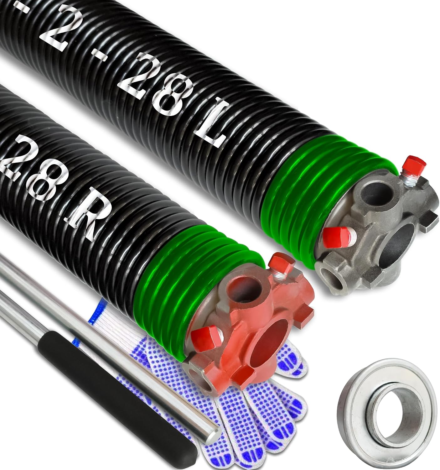 Set resortes puerta garaje 2pulg antideslizantes 16000
