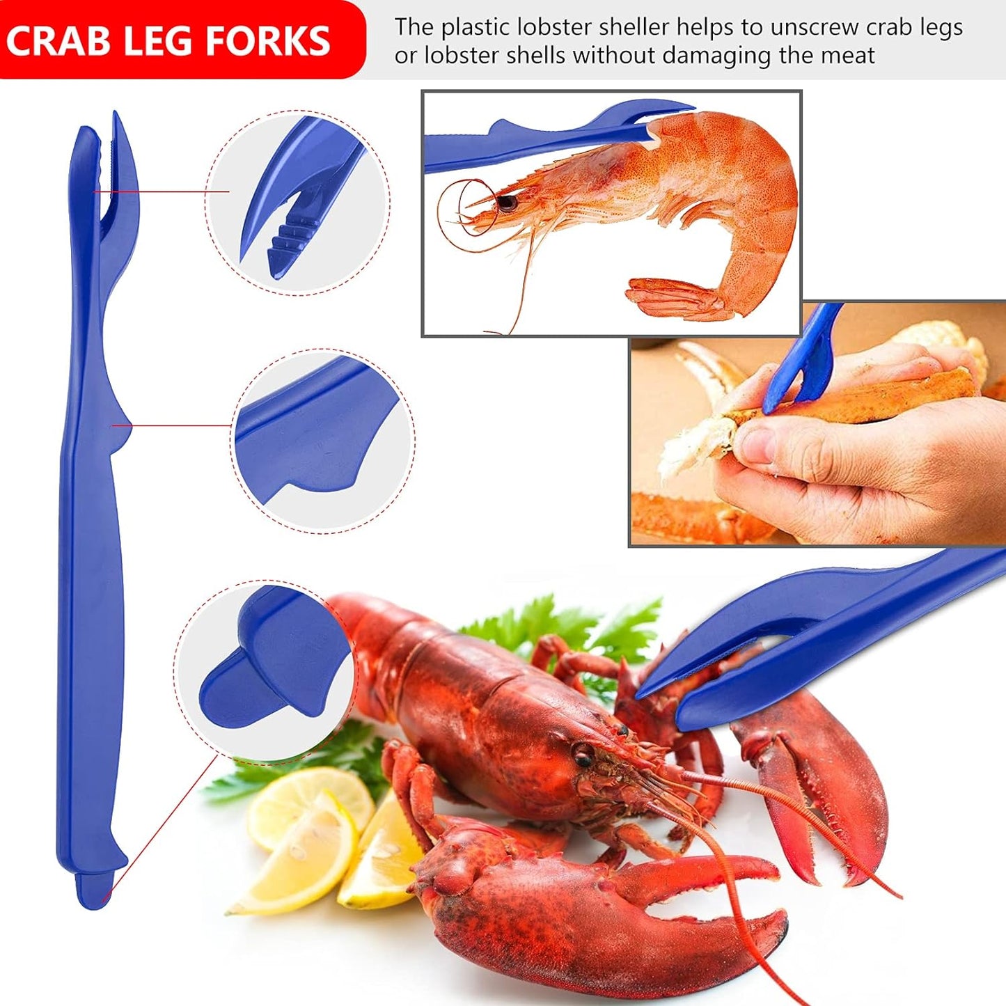 Set herramientas mariscos 4 galletas cangrejo 6 tenedores 6 langosta tijeras ostras cuchillo