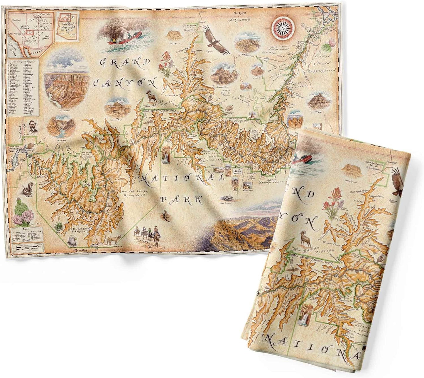 Paño cocina algodón mapa Gran Cañón 45x61cm