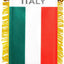 Bandera colgante Italia 4x6pulg con ventosa y flecos