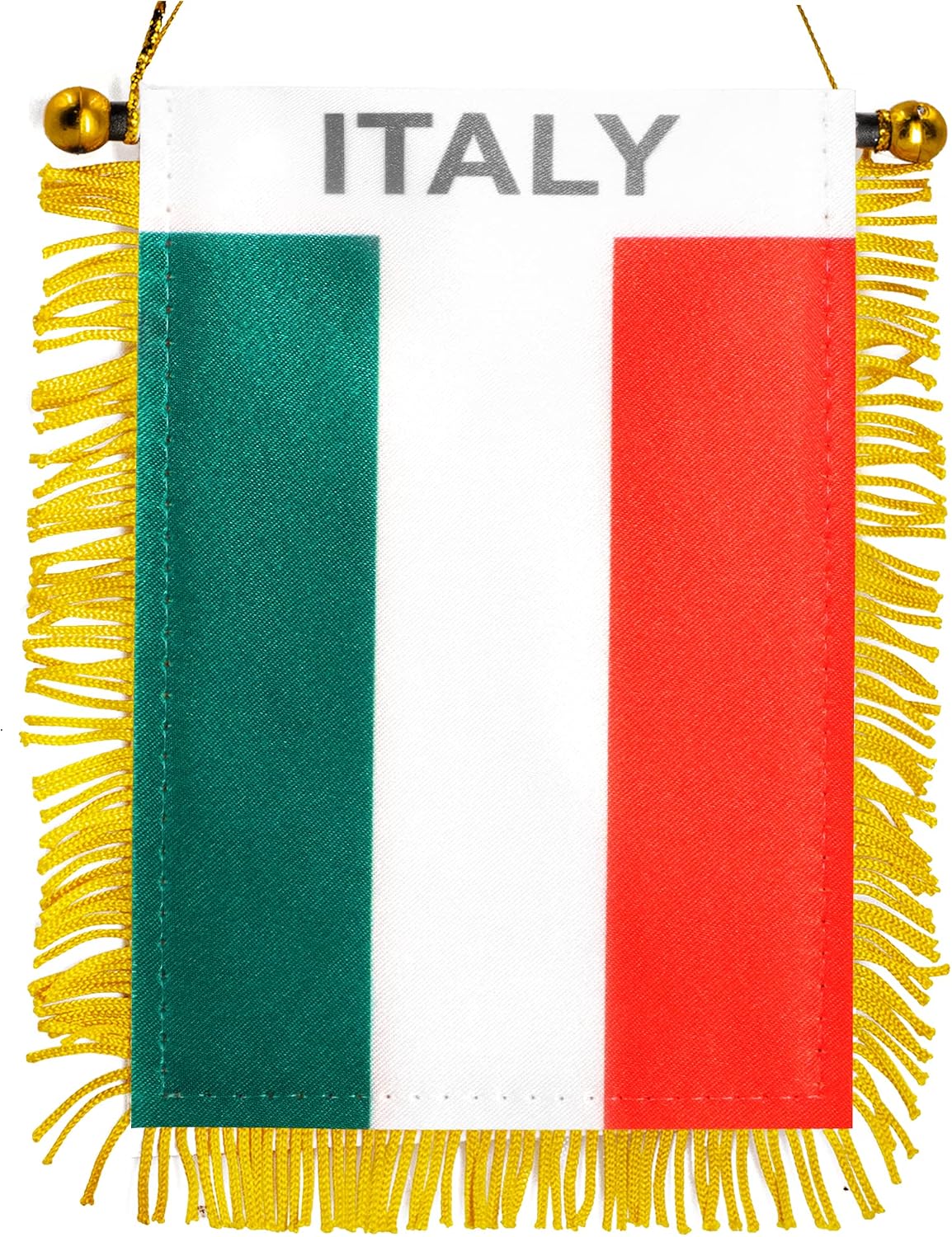 Bandera colgante Italia 4x6pulg con ventosa y flecos