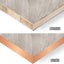 Bandas borde PVC 2pulg x25ft aluminio cepillado oro rosa