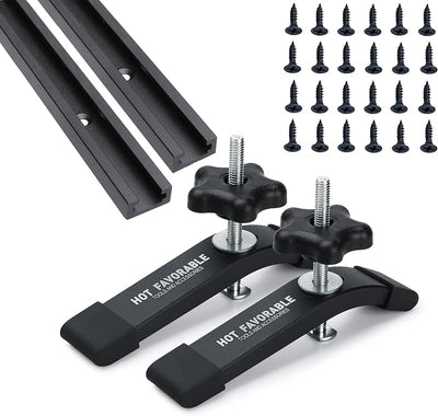 2 Pistas T Aluminio 48pulg Carpintería Anodizado Negro
