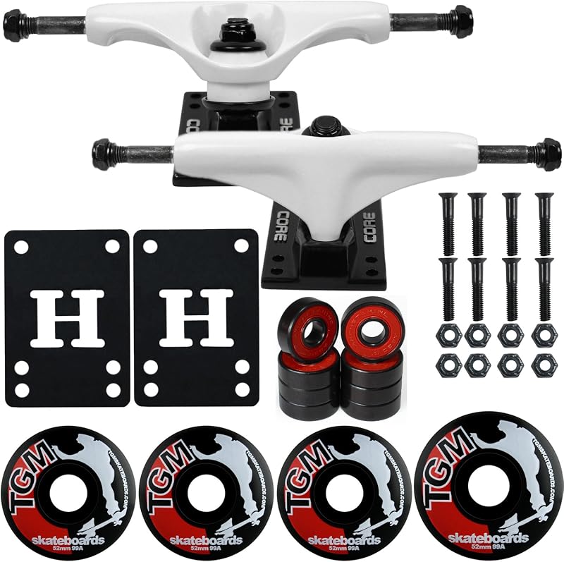 Camiones blancos monopatín ruedas rodamientos ABEC 5