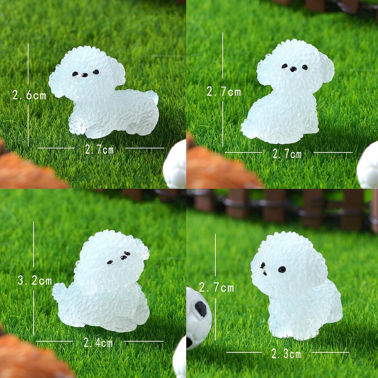 12 Pzas Figuras Resina Perros Mini Jardín Enano Accesorios