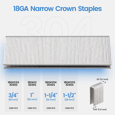 Grapas corona 1/4 pulg acero inox 1600 uds