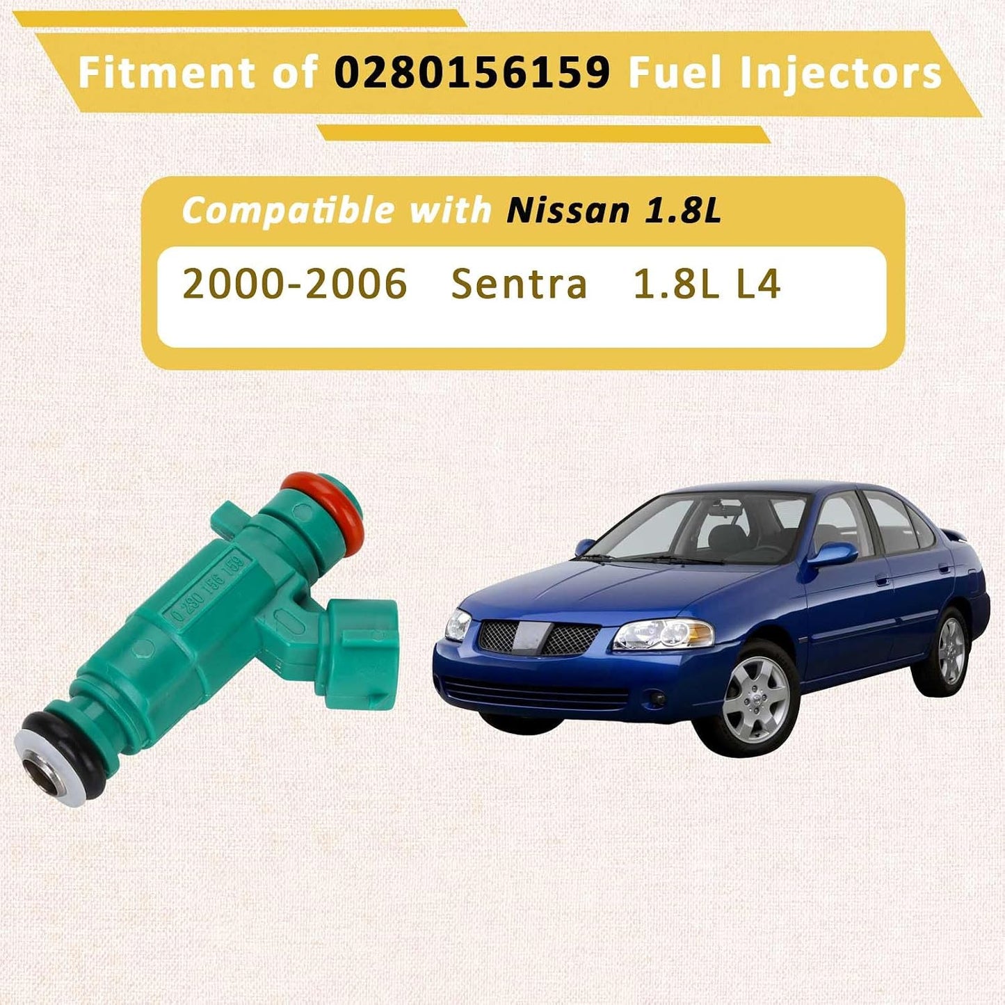Set 4 Inyectores Combustible Nissan Sentra 2000-2006
