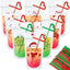Set 24 bolsas bebida Navidad con popote clásico