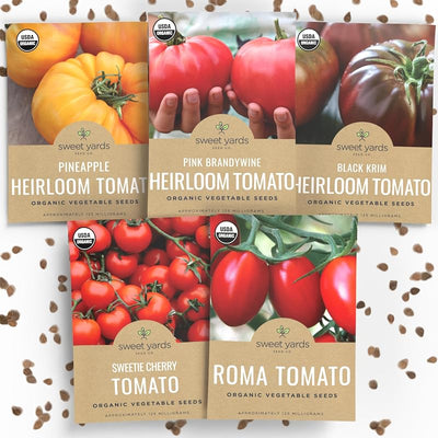 Paquete 5 semillas tomate orgánico Roma Brandywine Krim